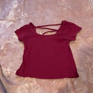 Splash, size small, women's burgundy crop top